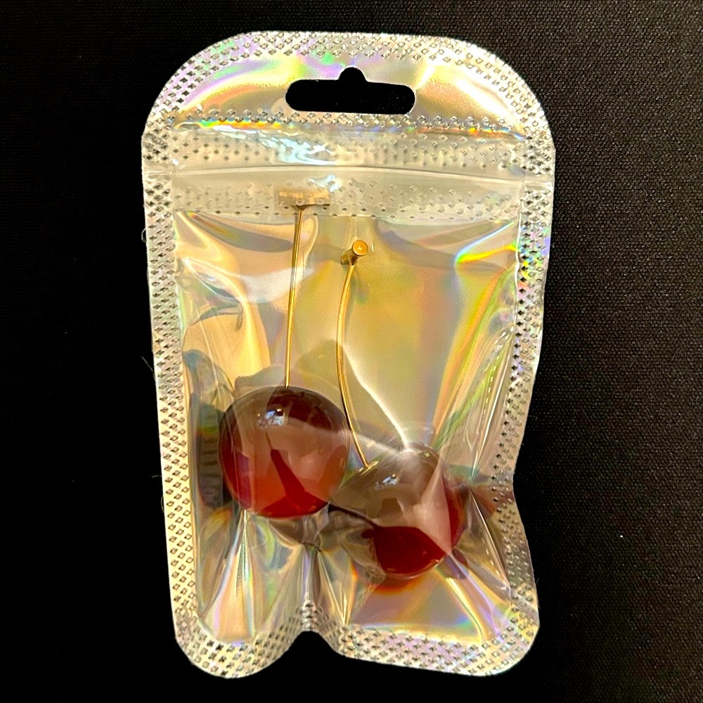 NEW // Cherry Drop Earrings - Picture 5 of 5